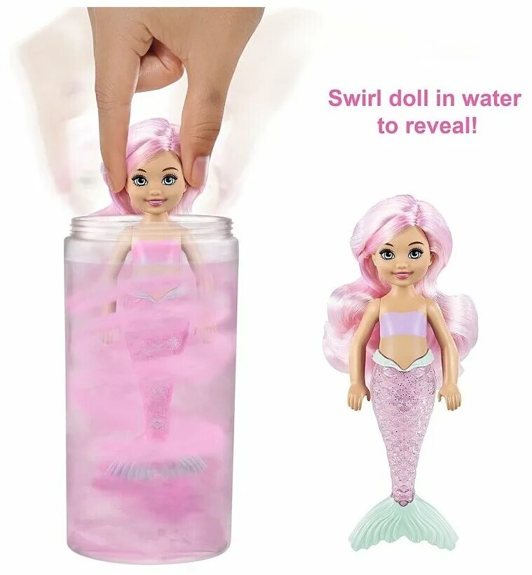 Кукла которая в воде. Кукла-сюрприз barbie color reveal (волна 4), gtp43.