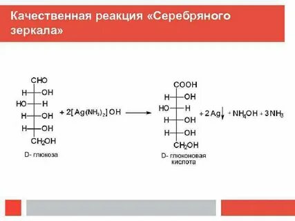 Реакция глюкозы с аммиачным раствором серебра