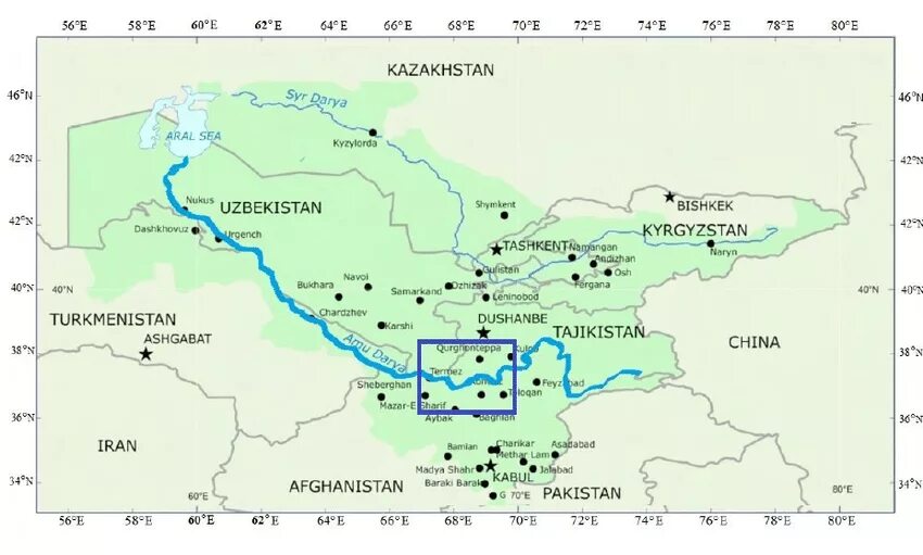 Река Амударья на карте Азии. Реки Амударья и Сырдарья на карте. Река Амударья на физической карте.