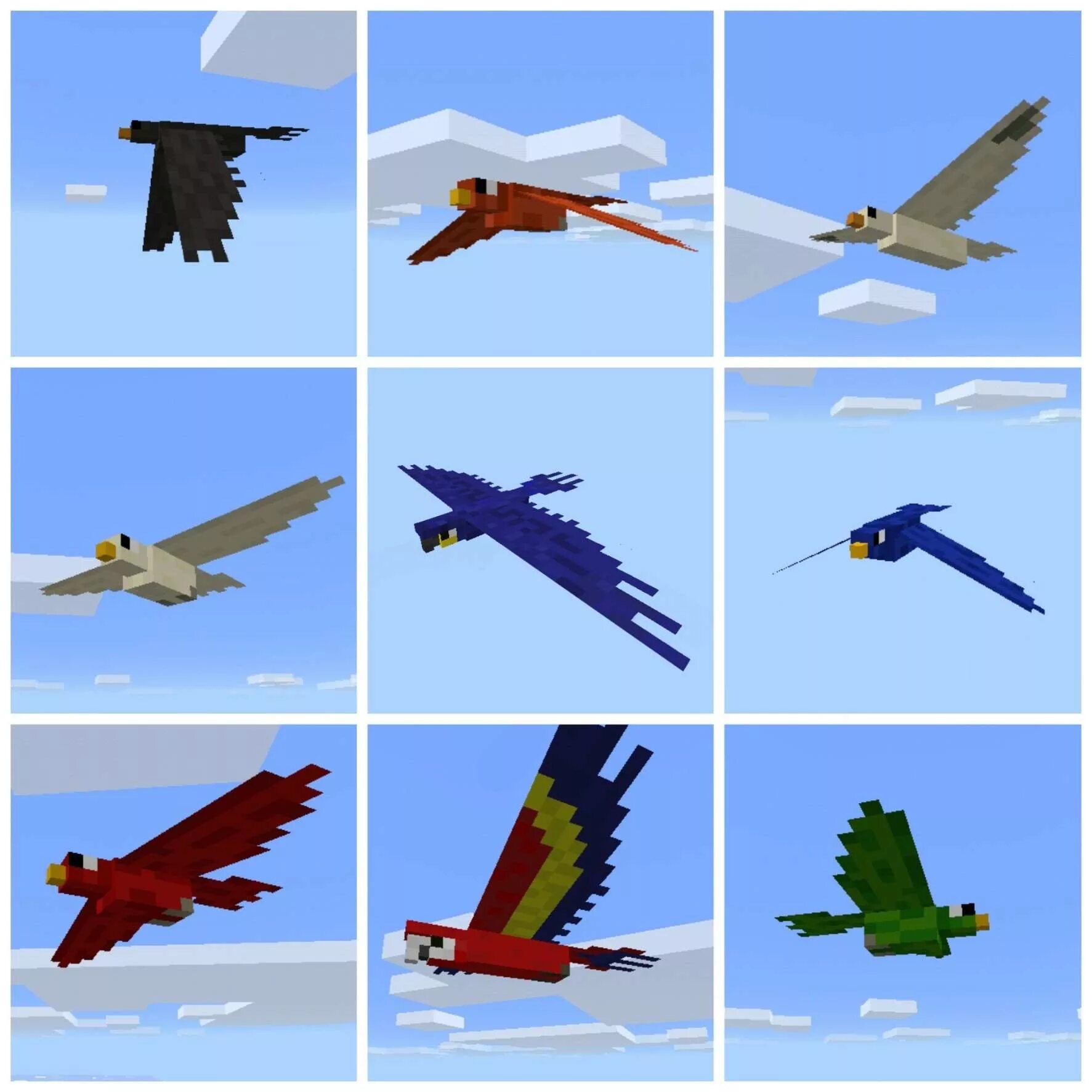 Minecraft birds. Птица в МАЙНКРАФТЕ. Птицы в МАЙНКРАФТЕ мод. Попугай из МАЙНКРАФТА. Мод на птичку.