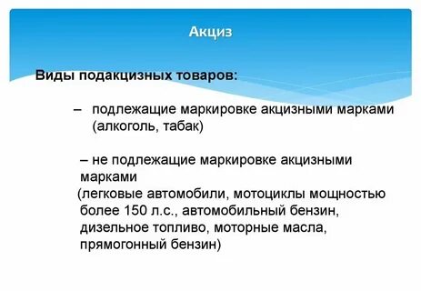 Акцизы виды подакцизных товаров