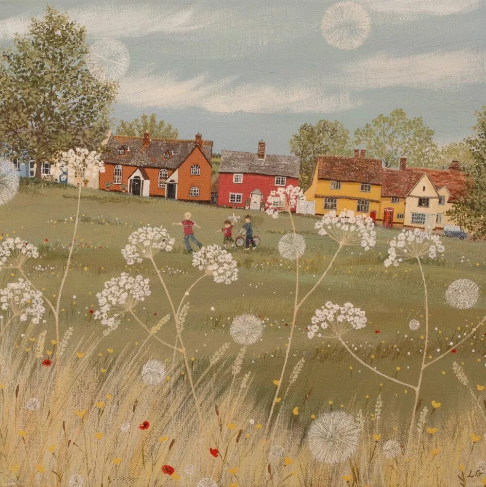 Милашки село. Художница Гроссмит. Английская художница Lucy Grossmith. Люси Гроссмит картины. Лето Люси Гроссмит.