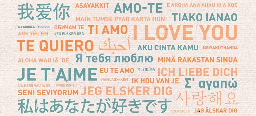 Слово люблю на разных языках. Я тебя люблю на всех языках.