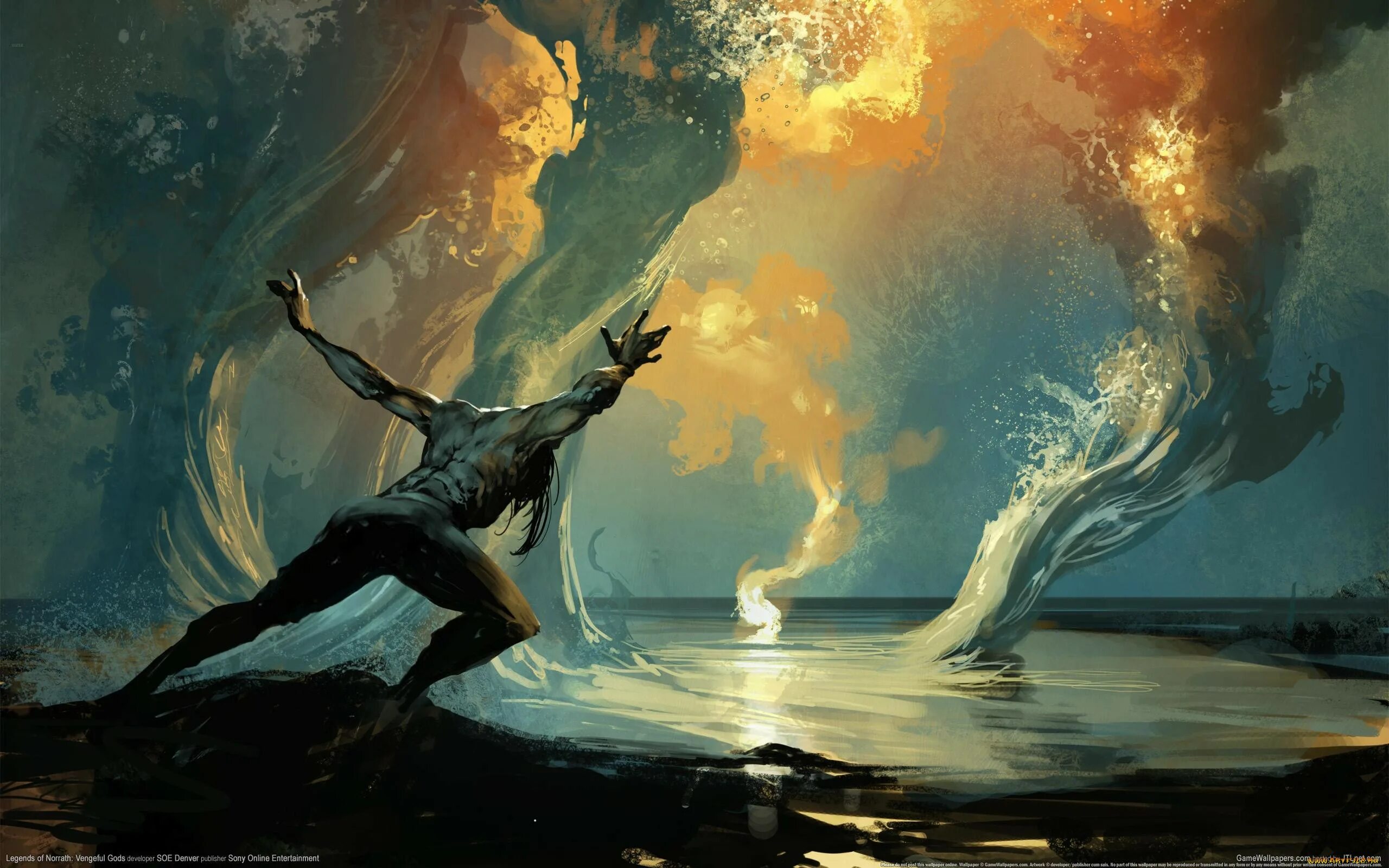 Бог над людьми. Фантастическая живопись. эпические картины. фэнтези боги.