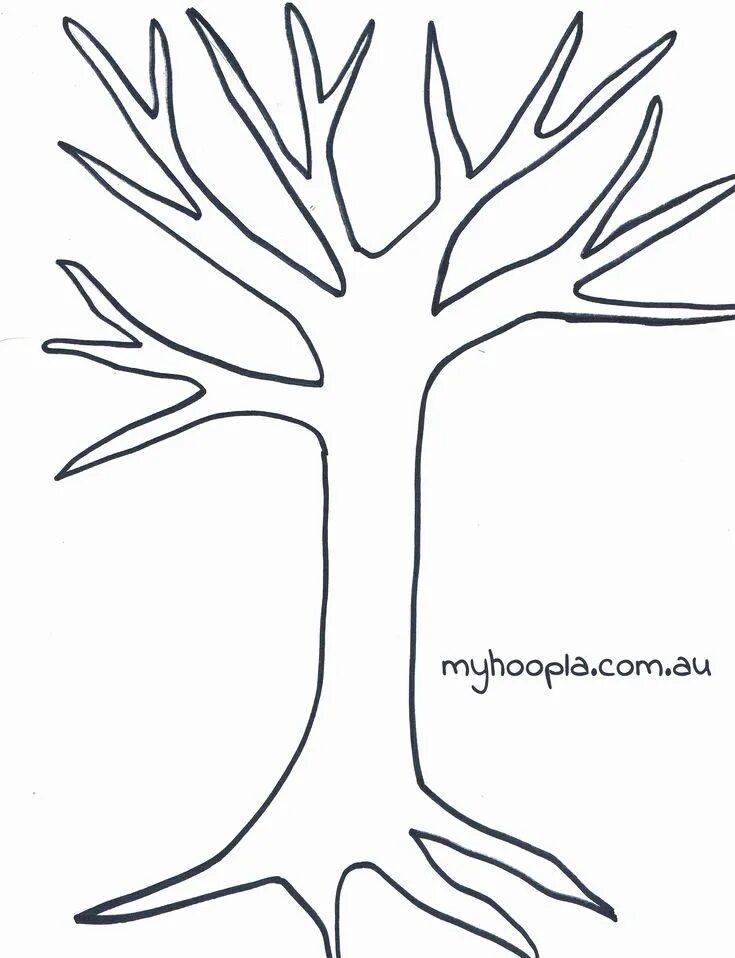 Ствол дерева шаблон для аппликации распечатать Crunched-Up Leaves Project Tree outline, Tree drawing, Tree templates