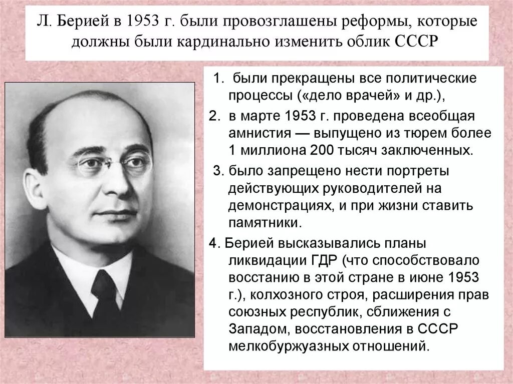 Маленков Берия Хрущев 1953. Берий политик