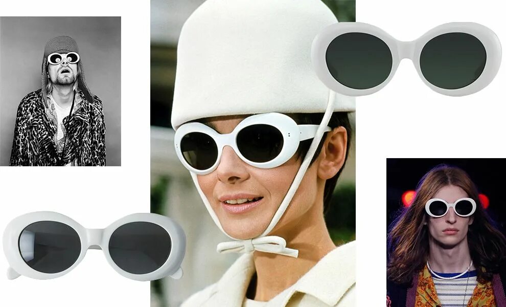 Kurt Cobain Sunglasses Oval Fashion Glasses Fancy Dress Party Nirvana Grunge eBa