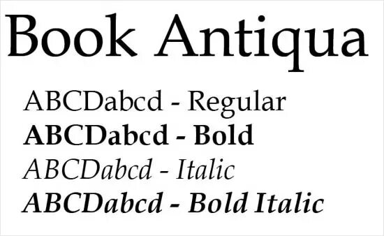 Book antiqua шрифт
