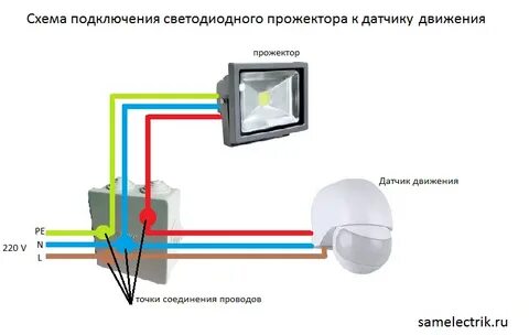 Свет через датчик движения