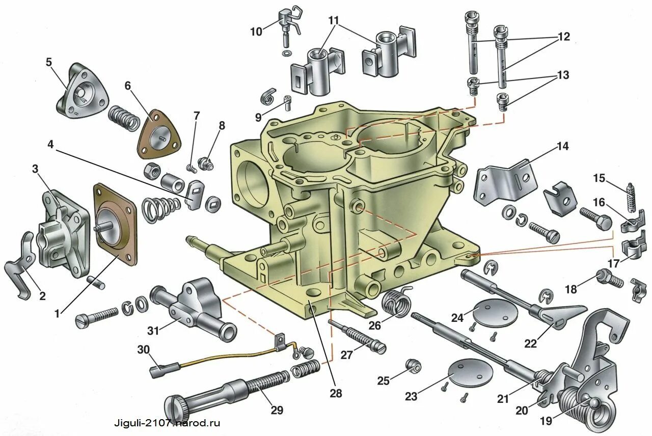 Детали карбюратора. Регулировочные винты карбюратора Нива 21213. Карбюратор ВАЗ 2108 разобранный. Корпус карбюратора ВАЗ 2107. Карбюратор солекс 21083 в разборе.