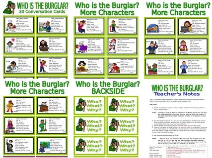 Download 30 Conversations Cards - Who Is The Burglar? 