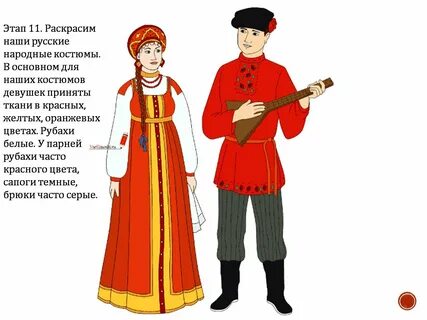 Русско народный костюм рисунок 5 класс