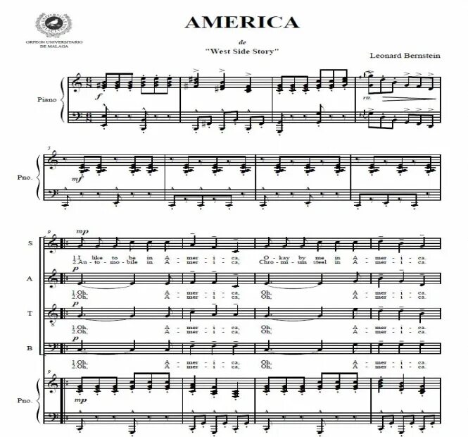 Песня 1 америка. Бернстайн месса. Бернстайн Америка. Ноты в Америке. Месса Ноты.