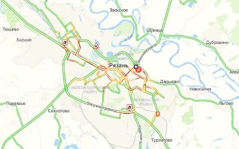 Карта рязани пробки