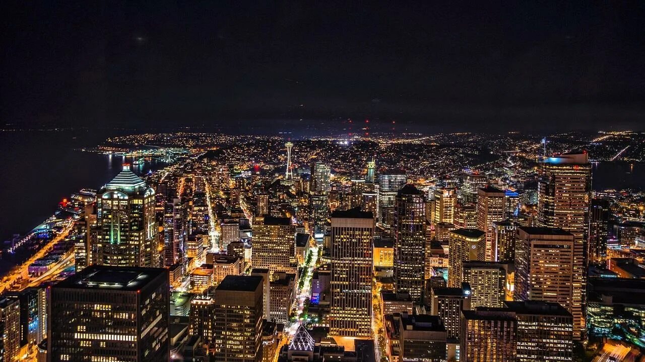 Небоскребы найт сити. Гавань виктория в гонконге. Чикаго ночью. Ночной нью-йорк вид сверху. Night view.