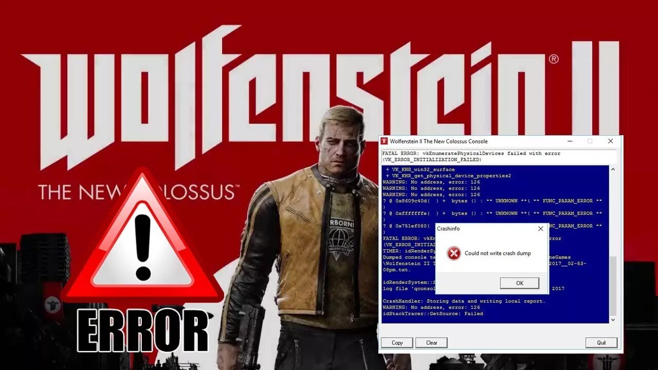 Wolfenstein the new colossus ошибки. Wolfenstein 2 the New Colossus could not write crash Dump. Wolfenstein the New Colossus краш. Wolfenstein 2 crash Dump. Wolfenstein II the New Colossus ошибка.