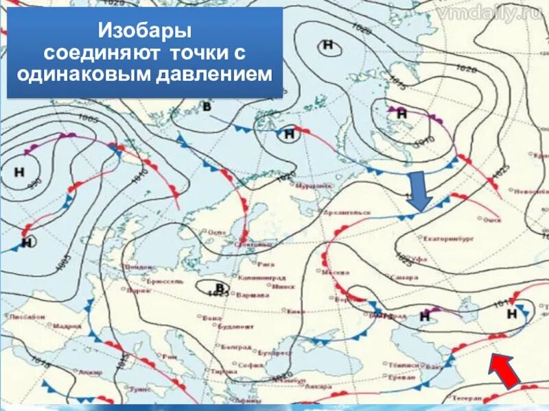 Изобара это в географии. Синоптическая карта. Изобары на синоптической карте. Фронт циклона на карте.