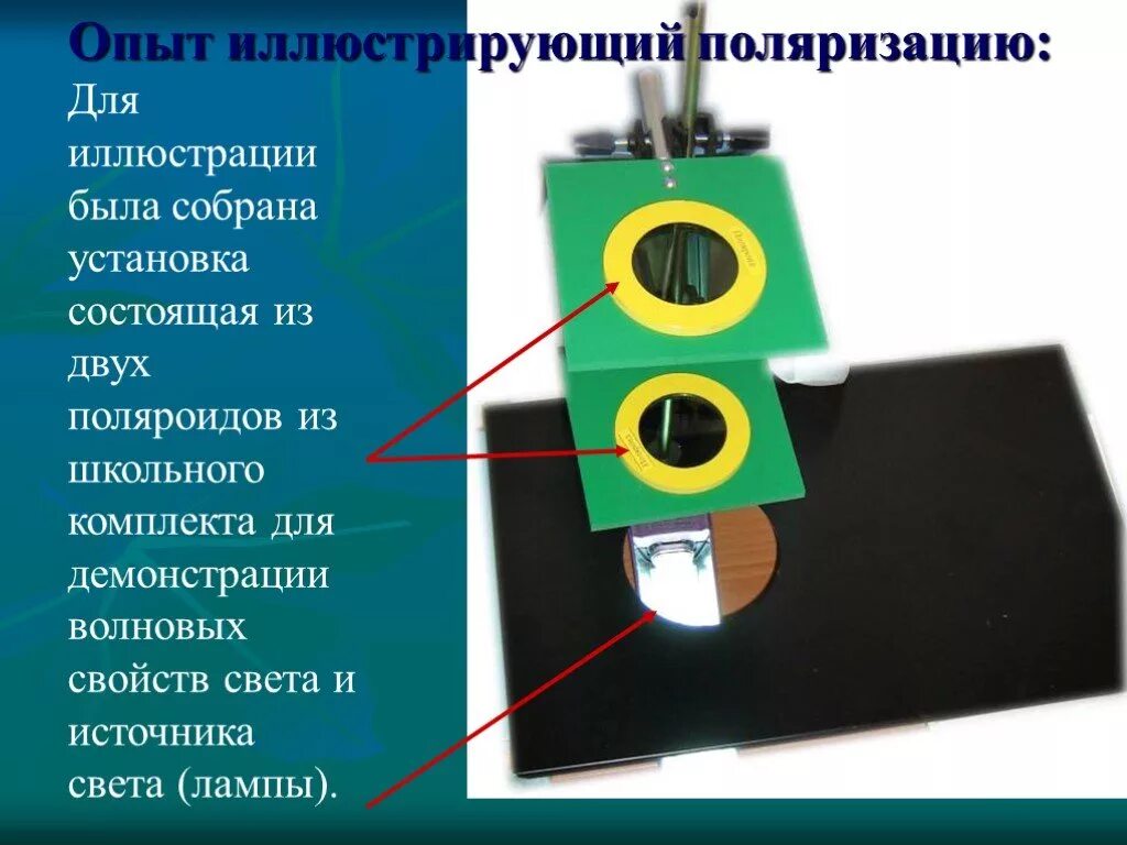 Данный опыт иллюстрирует. Поляризация света опыт. поляризация света эксперимент. опыт с турмалином поляризация света. физика набор для поляризации света.