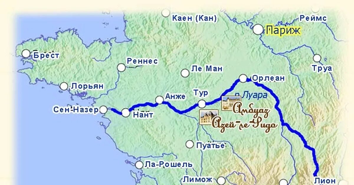 Какие реки текут в евразии. Река Луара во Франции на карте. Река Луара на карте. Где находится река Луара в контурных картах.
