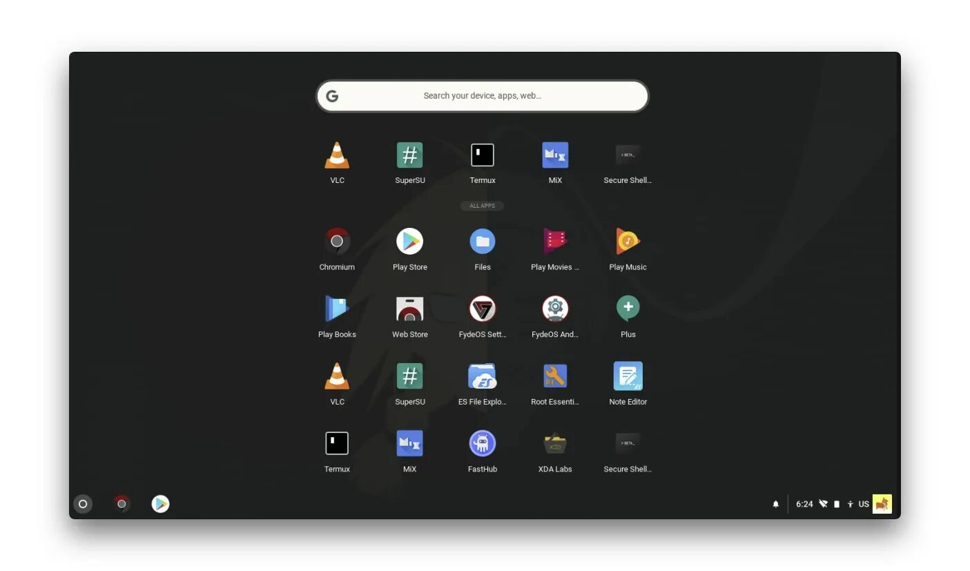 Fydeos. Android os на ПК. ОС андроид для ПК 64 bit. Chrome os меню.