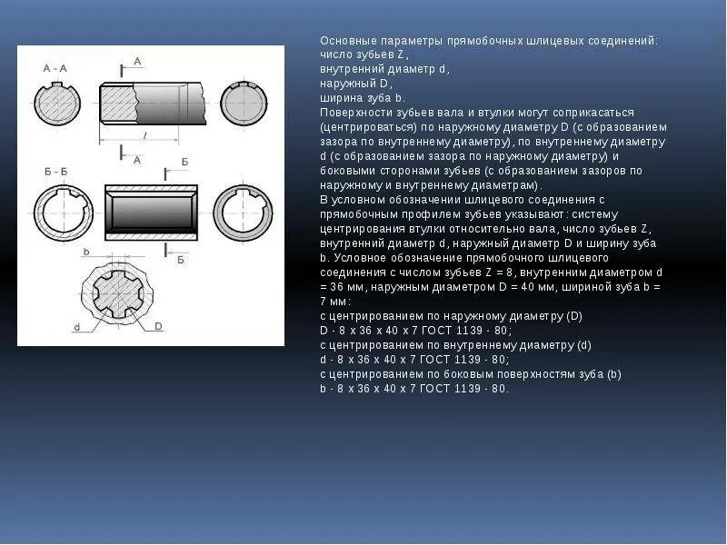 Шлицевое соединение размеры. Допуски шлицевых прямобочных соединений. Сечение шлицевого соединения 10 зубьев. Параметры прямобочного шлицевого соединения. Основные параметры прямобочного шлицевого соединения.