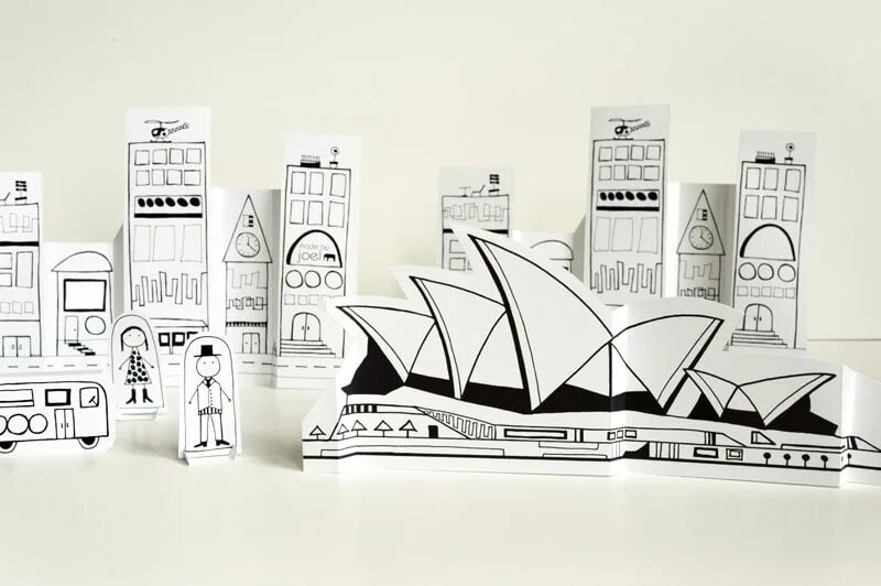 Модель Сиднейский оперный театр из бумаги. Бумажный макет города. Город из бумаги. Макет города из бумаги.