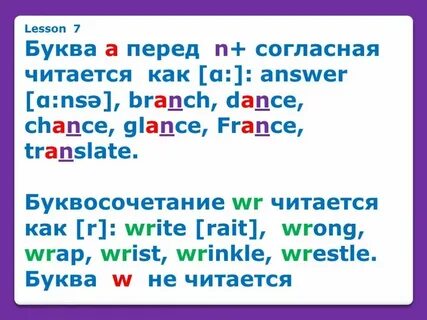 Буква i как читается в словах