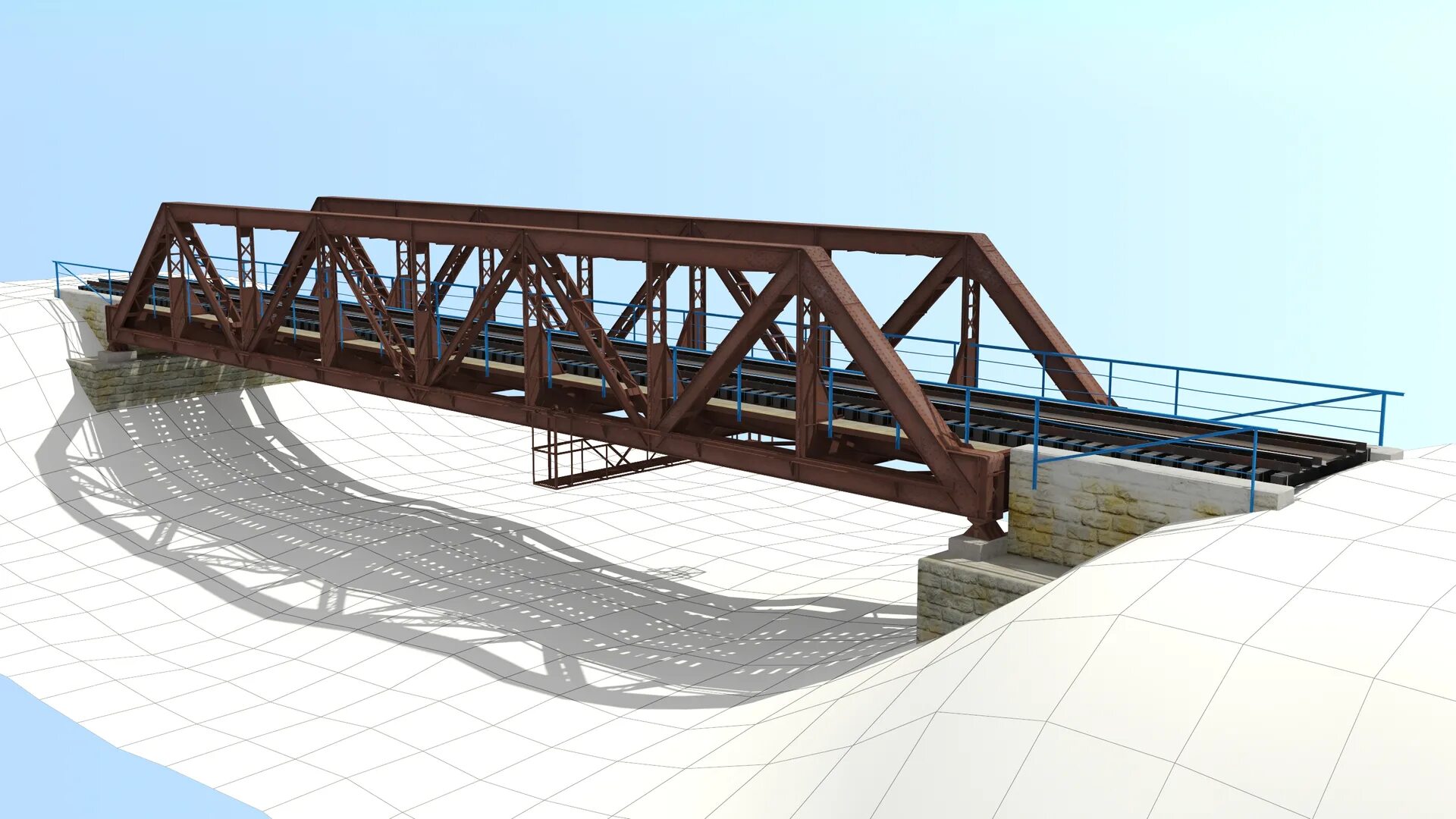 Мод bridging. Bridge 3д макс. 3d модель моста низкополигональная. жд мост 3д модель. макет железнодорожного моста.