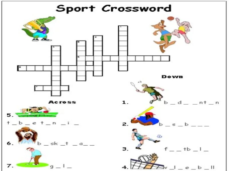 Sport 4 класс английский. Задания по английскому языку 4 класс по теме спорт. Упражнения по теме спорт на английском языке. Кроссворд для 5 класса на англ яз спорт. Задания по теме спорт англ 3 класс.