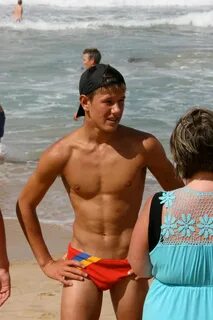 Boy flashing