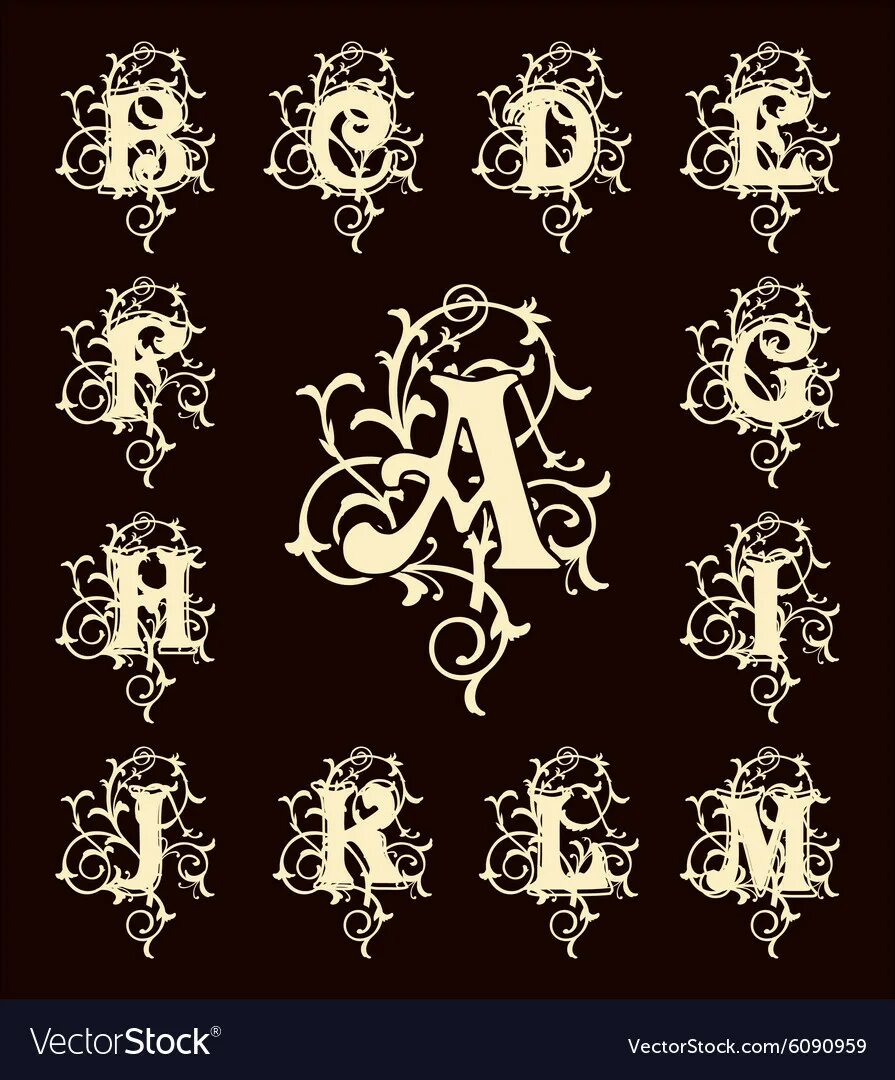 монограмма рококо. рисунок в стиле рококо. каллиграфия барокко. узоры рококо. буквы в стиле барокко.