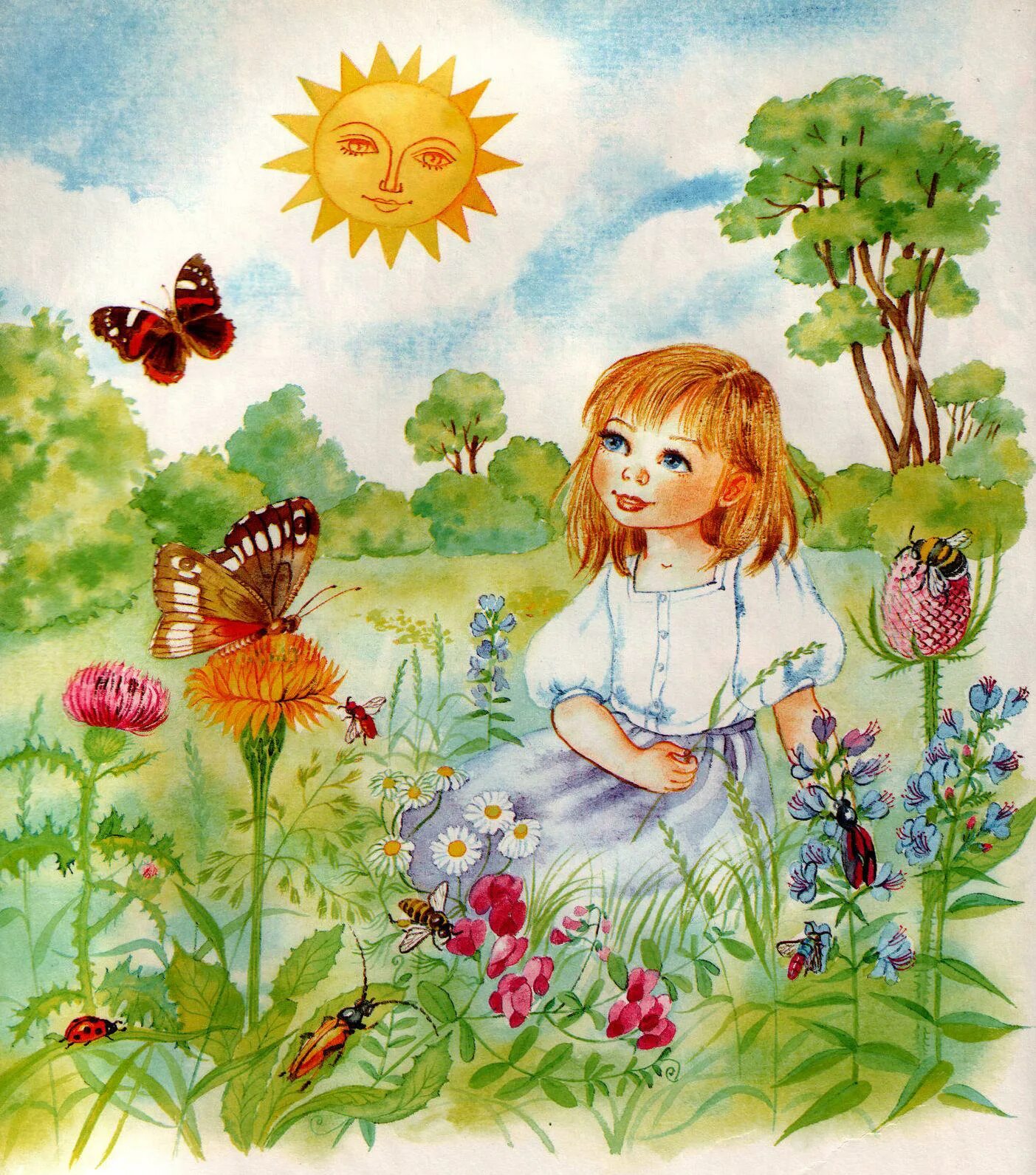 Цветы лета рассказ. Лето для дошкольников. Лето картинки для детей. Картина лето для детей. Лето рисунок для детей.