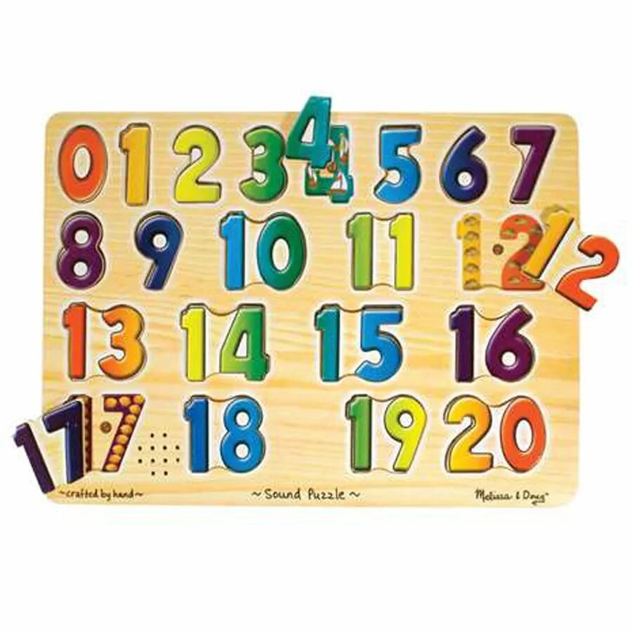 Sound numbers. Melissa and Doug пазлы звуковой. Пазлы цифры. Деревянный пазл с цифрами и английским алфавитом. Melissa and Doug цифры.