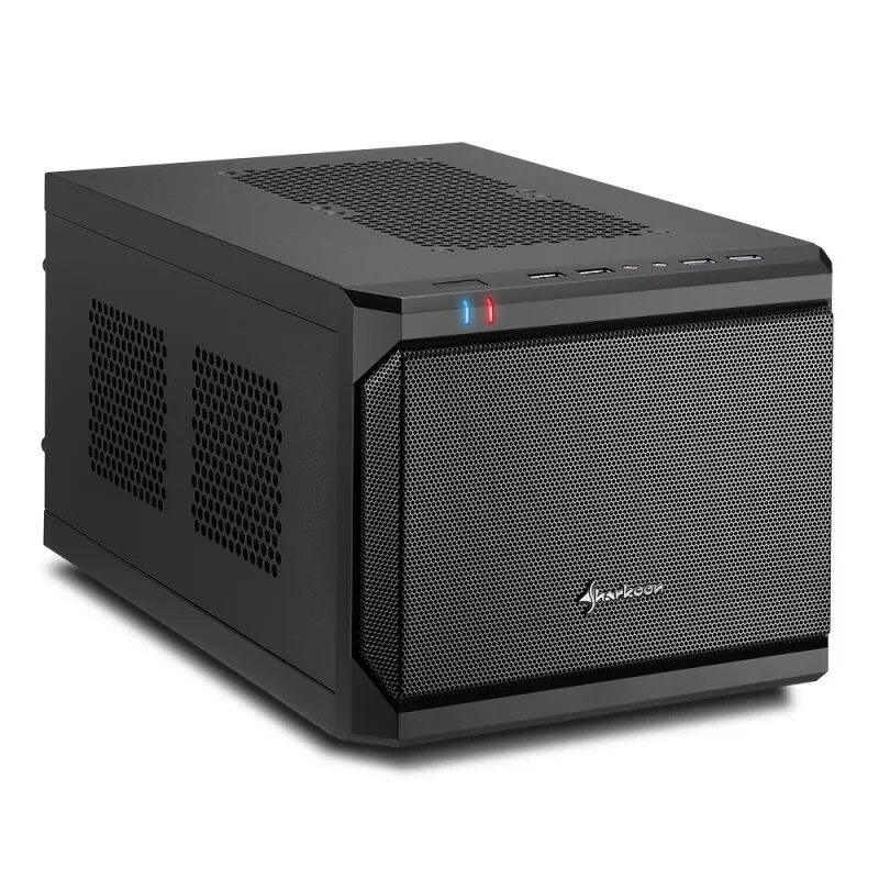 Sharkoon QB one игровой корпус чёрный (Mini-ITX, сталь, Fan 1x120 мм, 2xusb 3.0, 2xusb 2.0, Audio). Sharkoon QB one. Case Sharkoon QB one. Mini ITX корпус 2022. Itx корпус купить