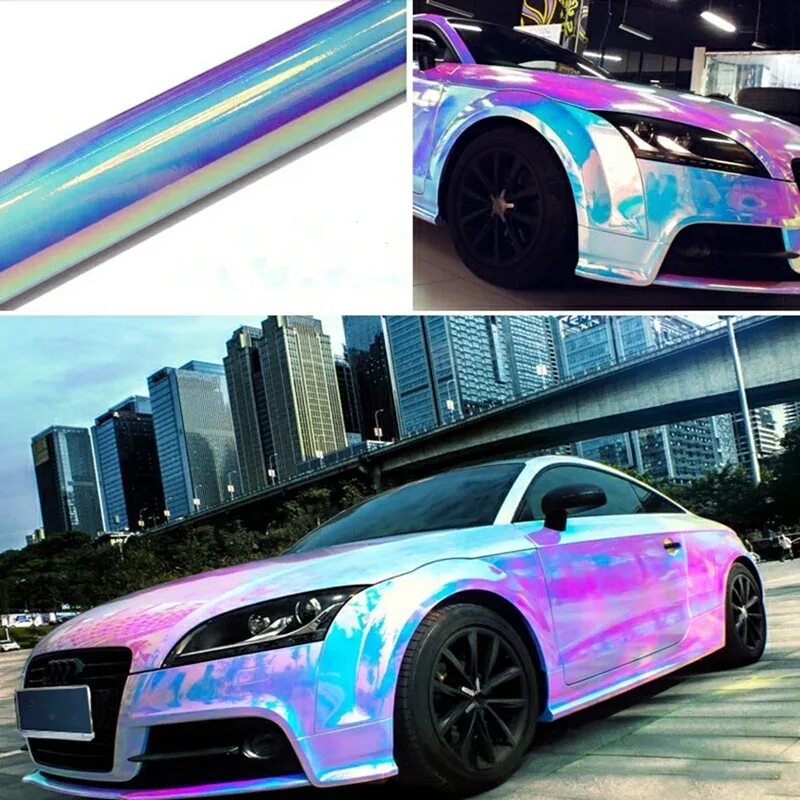 Как называется пленка на машину. Пленка hologram rainbow. пленка хром хамелеон. разноцветная пленка на авто. переливающаяся пленка для авто.
