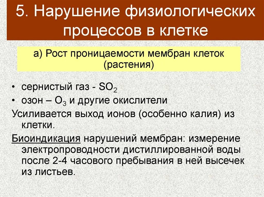 Биоиндикация на разных уровнях организации живого. Физиологические процессы. Физиологические процессы клетки.