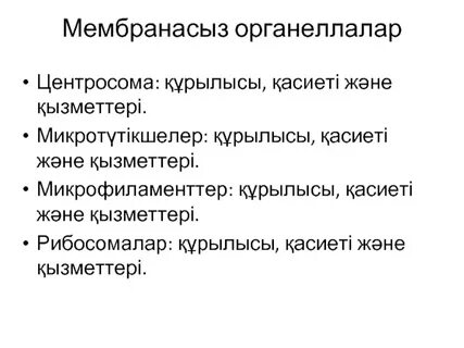 Мембранасыз органоидтар