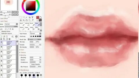 Губы в paint