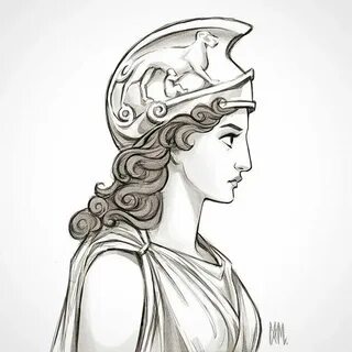 Богиня афина рисунок