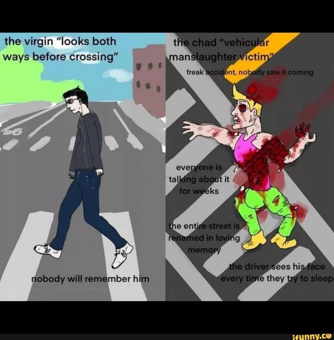 Cross the street cartoon. Cross crossing the road. Look both ways before crossing. Crossing the road model. Both ways before crossing the road.