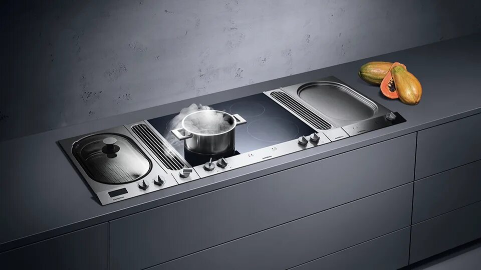 Электро встроен. Варочная панель Teppan Yaki Gaggenau vp414111. Vario-панель Teppan Yaki Gaggenau vp230120. Индукционная варочная панель Gaggenau vi 230-112. Gaggenau пароварка встраиваемая.