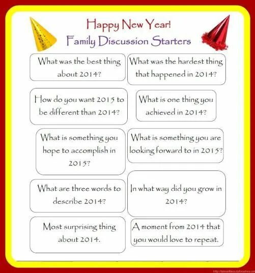 New year questions and answers. Questions about new year and christmas. family questions. let&#039;s talk about christmas. questions about family.