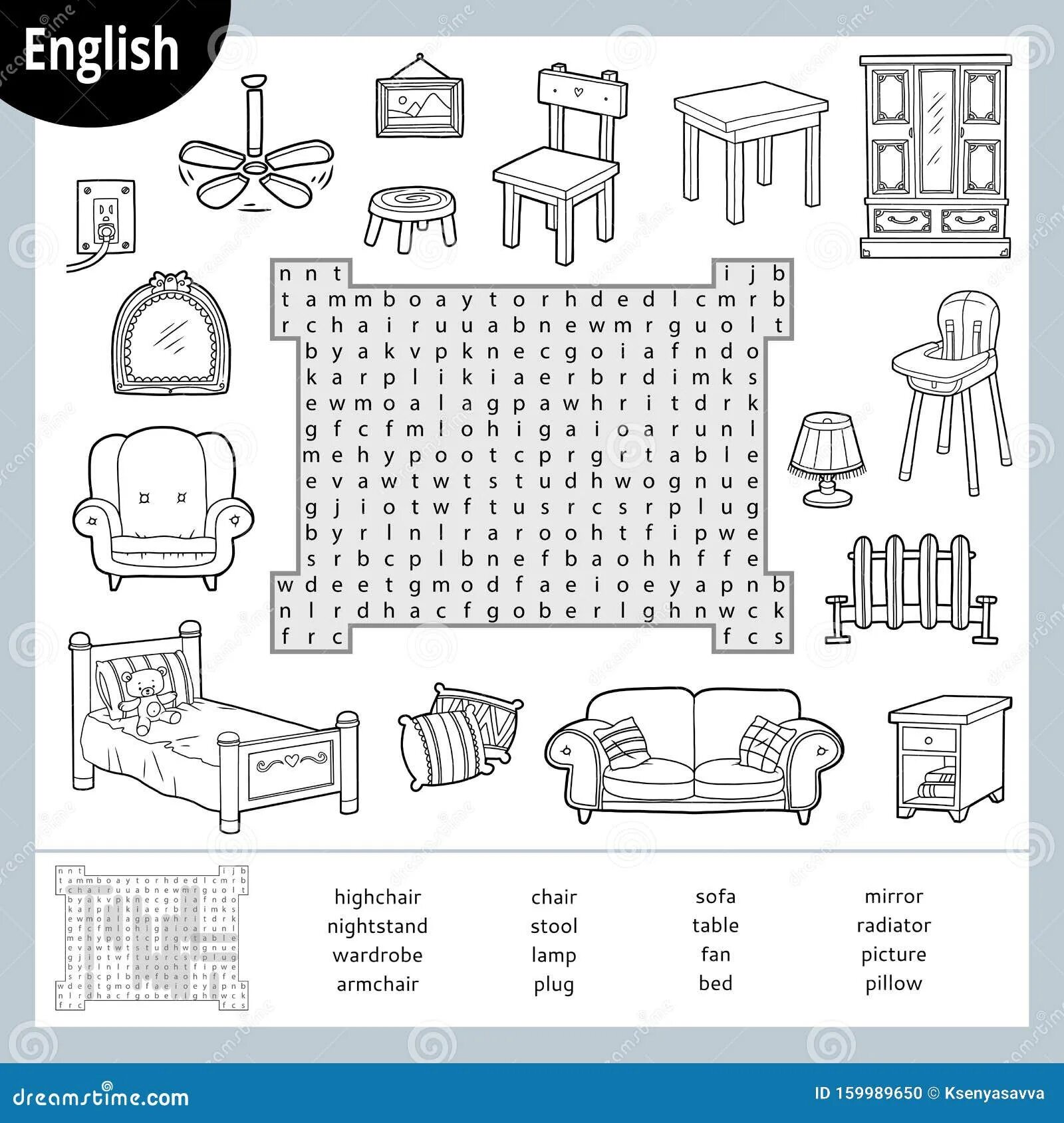 Найди слова мебель. Wordsearch мебель. Мебель на английском для детей. Комнаты и мебель Worksheet. Пазл мебель английский для детей.