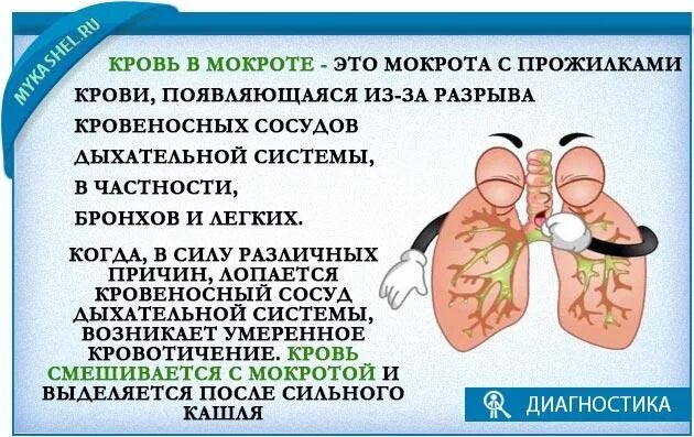 Кашель температура мокрота с кровью