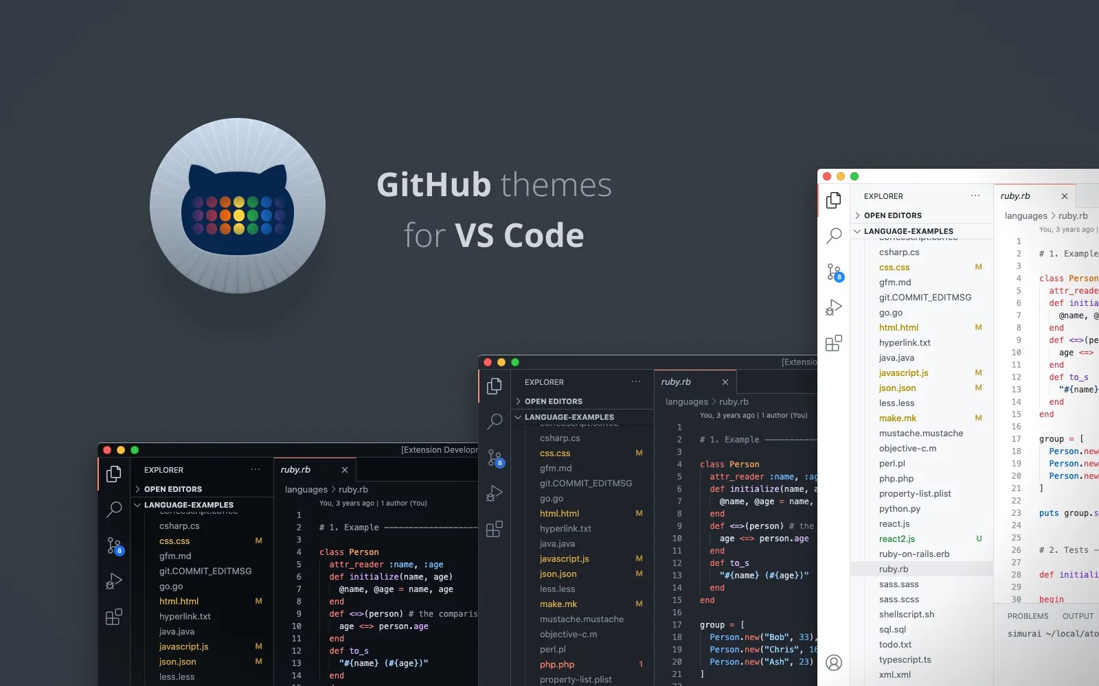 Тема для vs code GITHUB. Темы для гитхаб. GITHUB Theme. Темы для Visual Studio code.