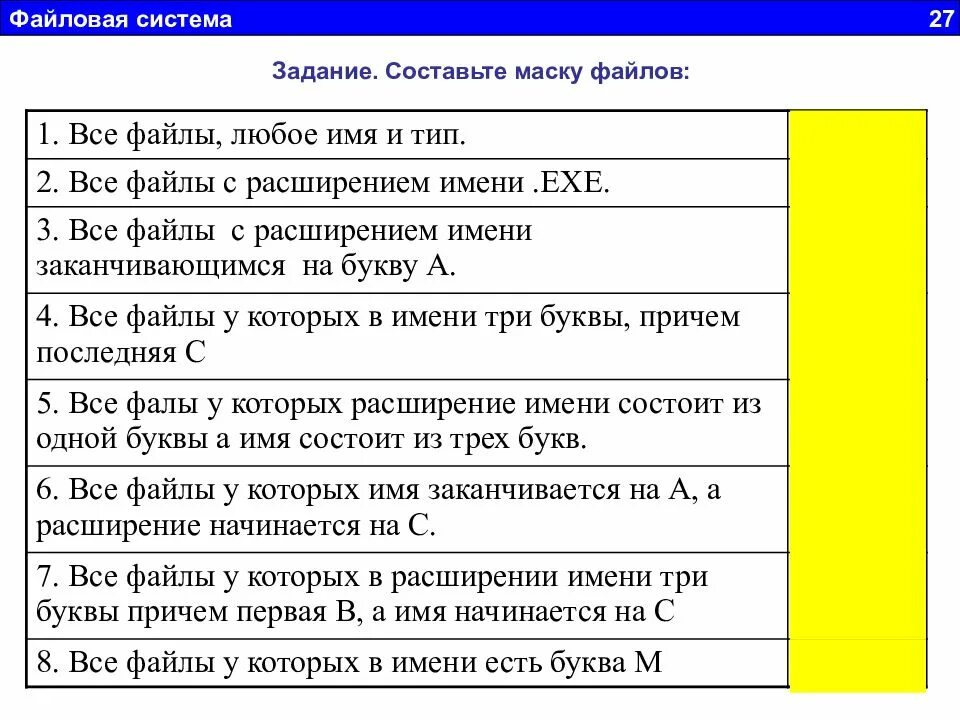 Считать любые файлы. Составьте маску файлов. Маска имени файла. Маска файла задания. Составьте маску файлов все файлы любое имя и Тип.