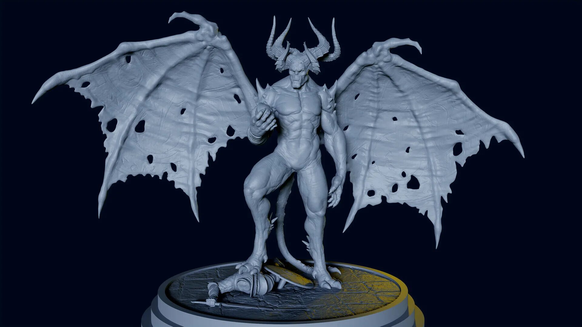 Demos 3d. Демон 3д модель. 3д фигурки демонов. Люцифер скульптура.