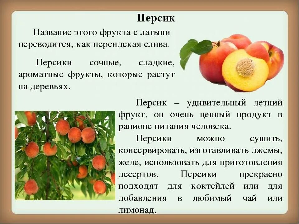 Текст каких только фруктовых деревьев. Описание фрукта. Персик для презентации. Информация о персике. Фрукты для презентации.