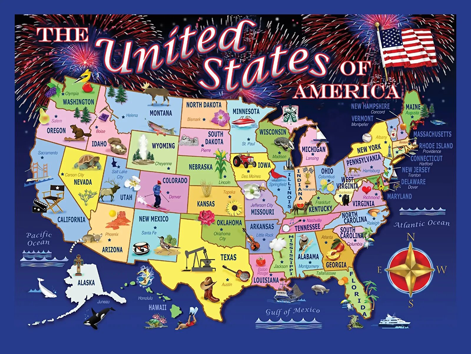 The united states of america. The United States of America карта. Карта Америки со Штатами на английском. Карта США со Штатами. Карта США для детей.