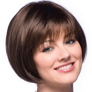 Круглый боб с челкой для женщин